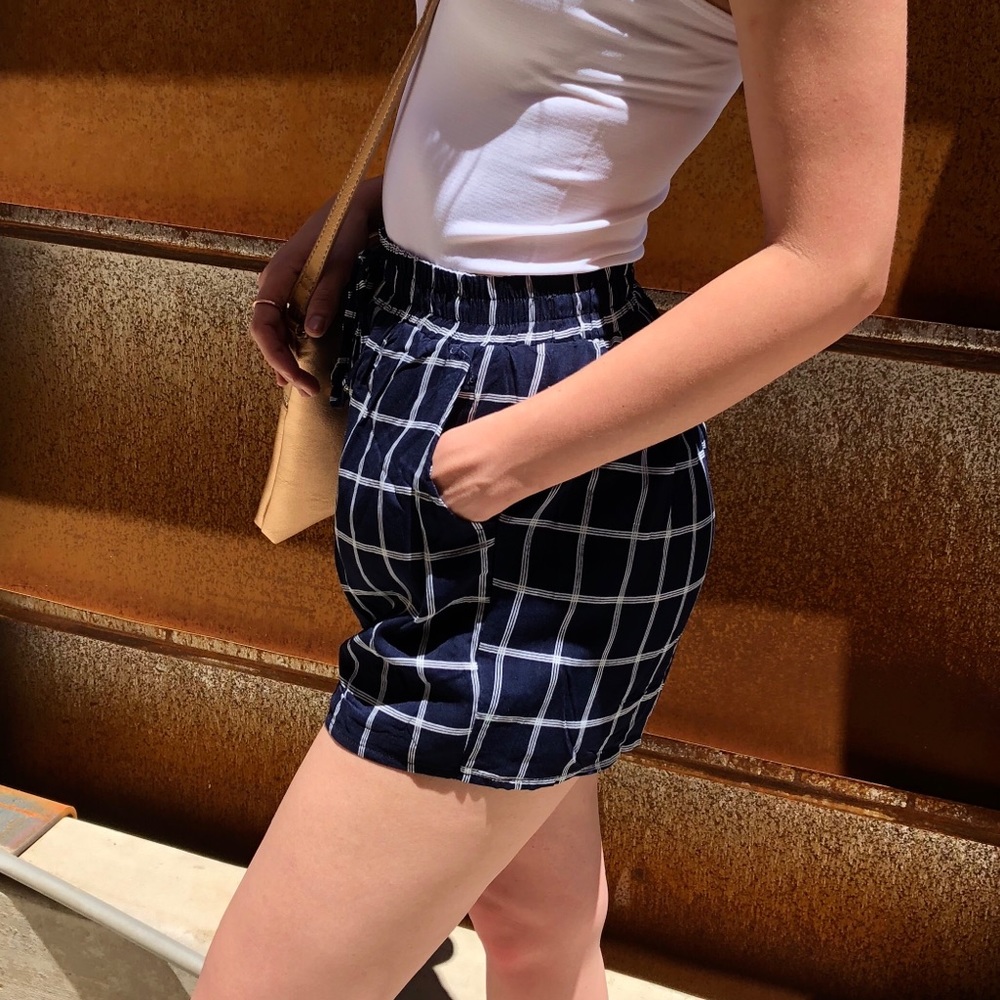 Navy grid shorts